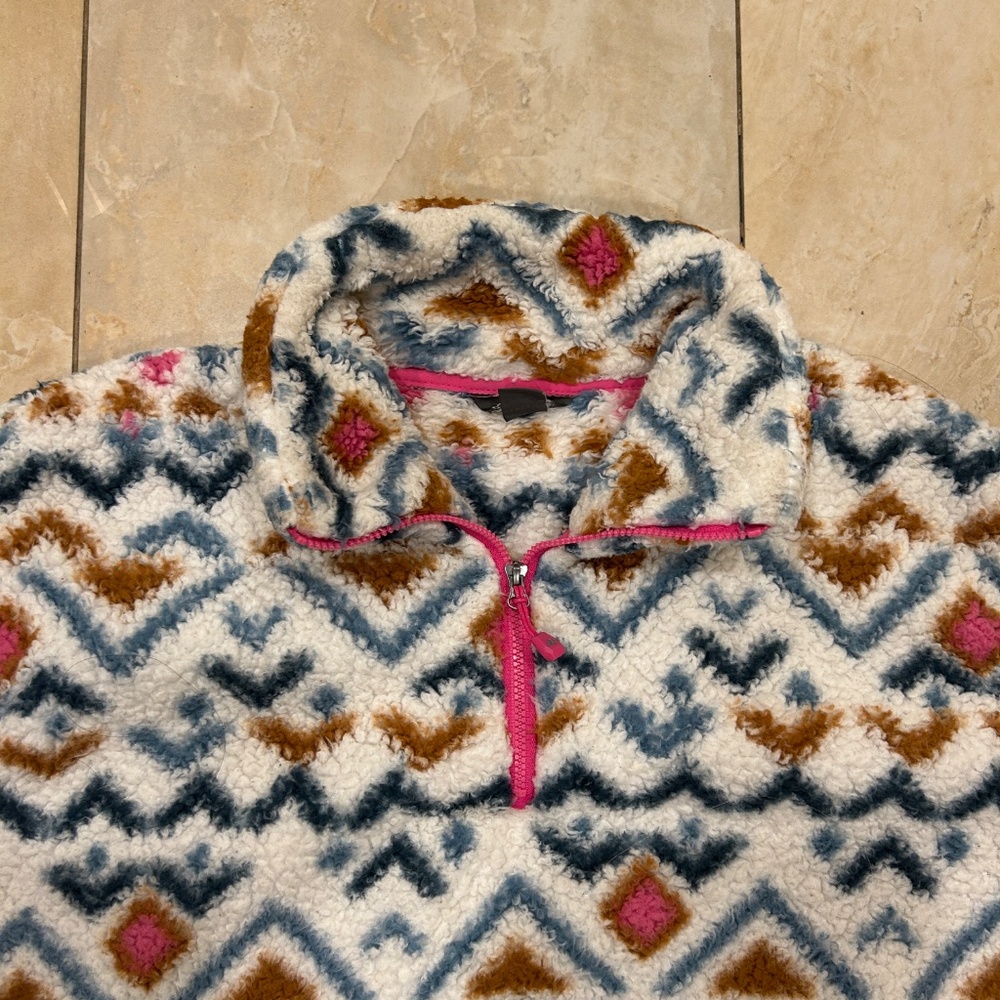 Eddie Bauer Soft Plush Extra Warm Quarter Zip Multicolor Pullover Sweatshirt - Picture 4 of 8
